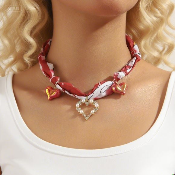 Halloween Skull Pumpkin Pendant Scarf Necklace