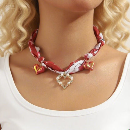 Halloween Skull Pumpkin Pendant Scarf Necklace