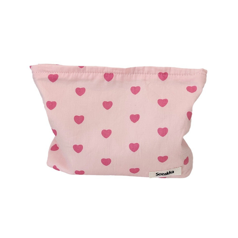 Pink Love Print Color Block Bag