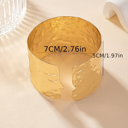 Simple Human Face Open Arm Cuff