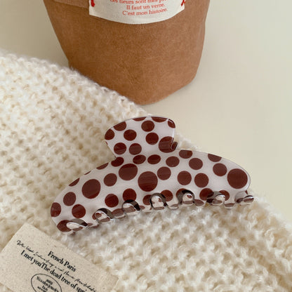 Simple Polka Dot Color Block Hair Claw
