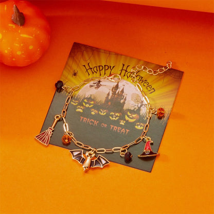 Cute Pumpkin Ghost Halloween Charm Bracelet