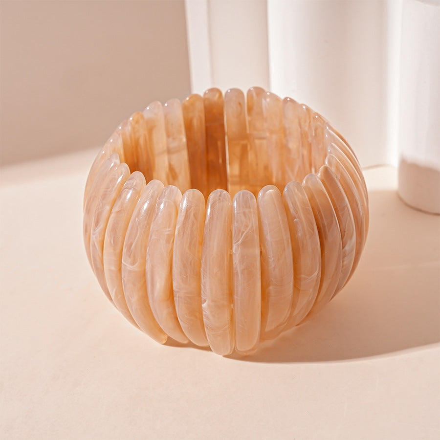 Vintage Acrylic Swoosh Geometric Bracelet