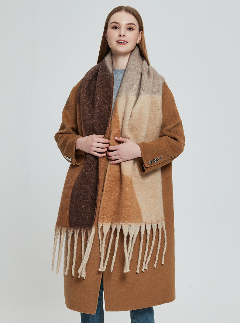 Irregular Print Tassel Vintage Scarf