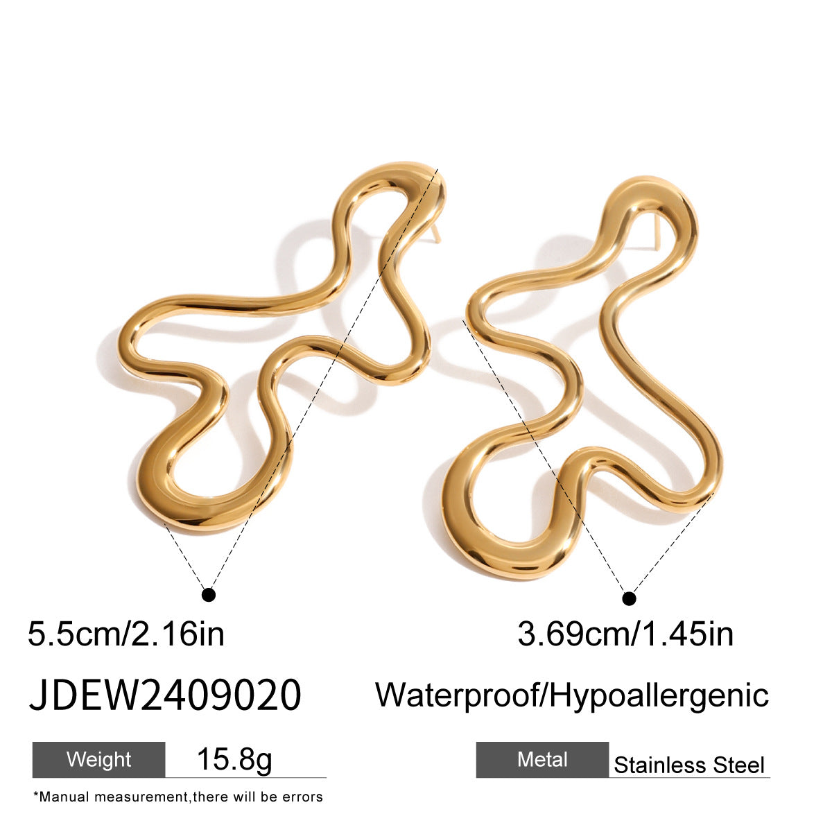 Irregular Simple Line Stud Earrings