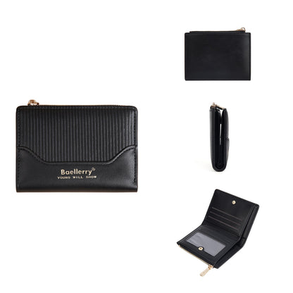 Simple Leather Splicing Card Cases Wallets