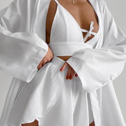 3PCS Solid Color Split Homwear Sets