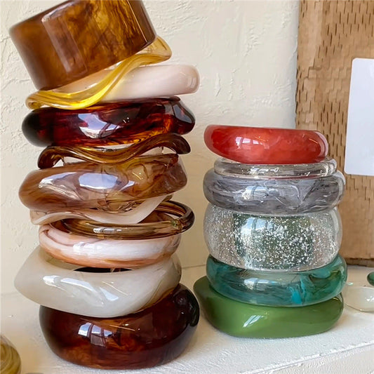 Colorful Irregular Single Acrylic Bracelets