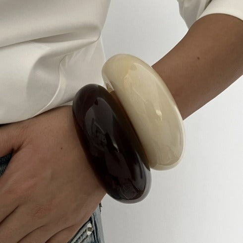 Layered Acrylic Resin Open Bracelets