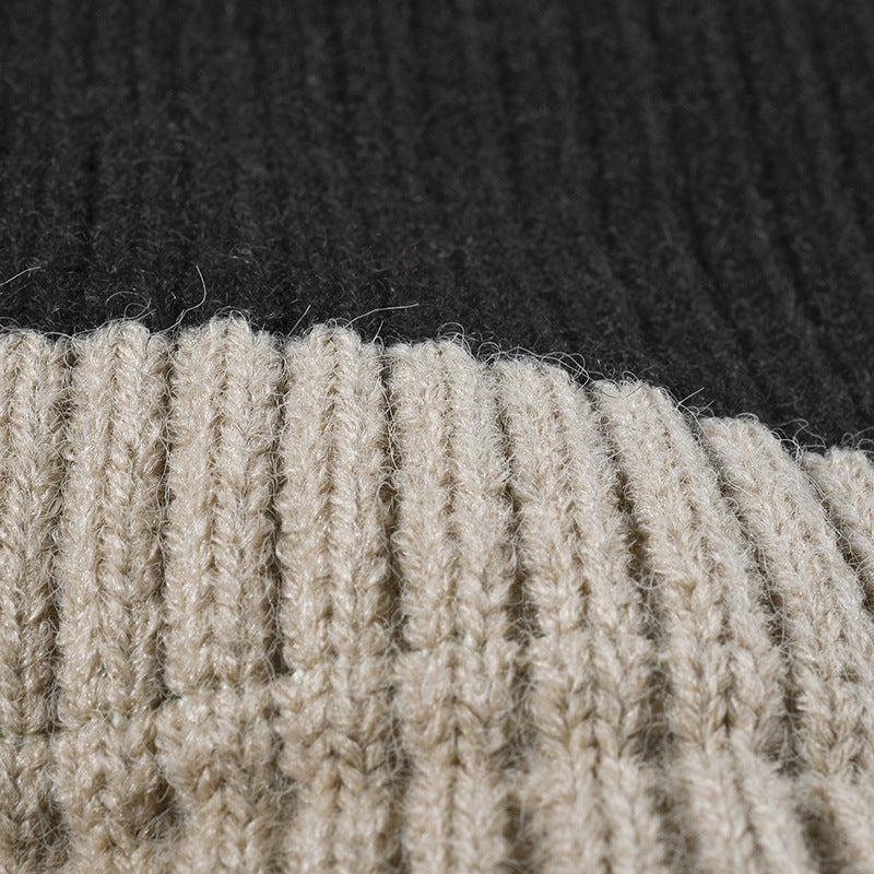 Contrast Color Simple Knit Beanie