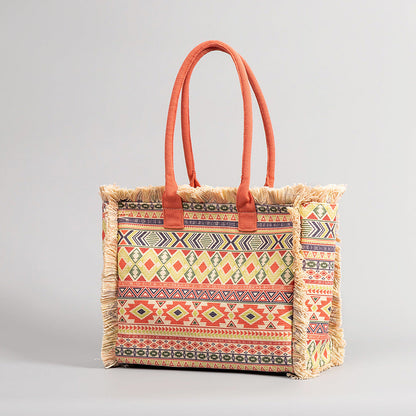 Vintage Print Tassel Handbags