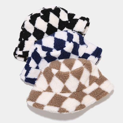 Diamond Pattern Rocker Fleece Bucket Hats