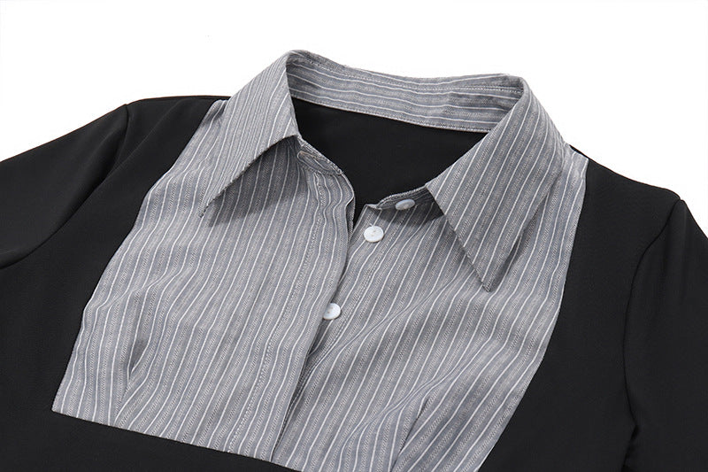 Trendy Color Block Striped Long Sleeve Top