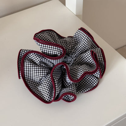 Polka Dot Gingham Ruffled Hair Scrunchies