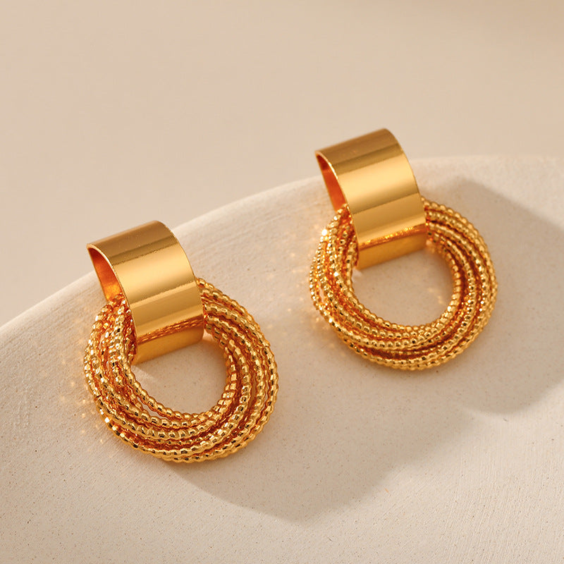 Simple Multiple Rings Stud Earrings