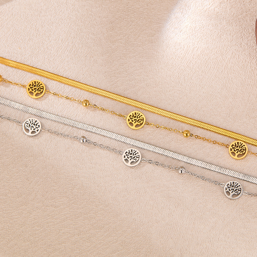 Vintage Double-Layer Snake Chain Bracelet