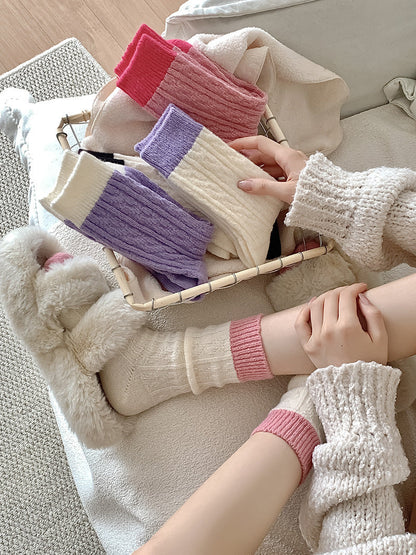 Color Block Twist Warm Thicken Socks