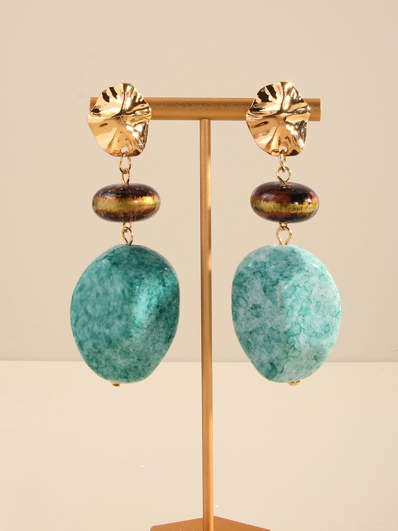 Trendy Multilayer Irregular Resin Stud Earrings