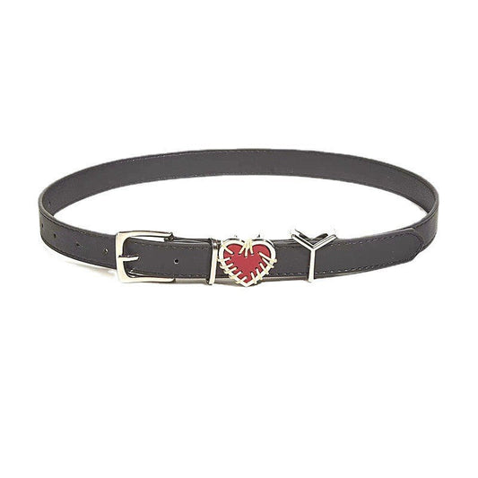 Red Love Distressed Letter Casual Belt