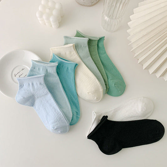 Simple Solid Color Low Ankle Socks