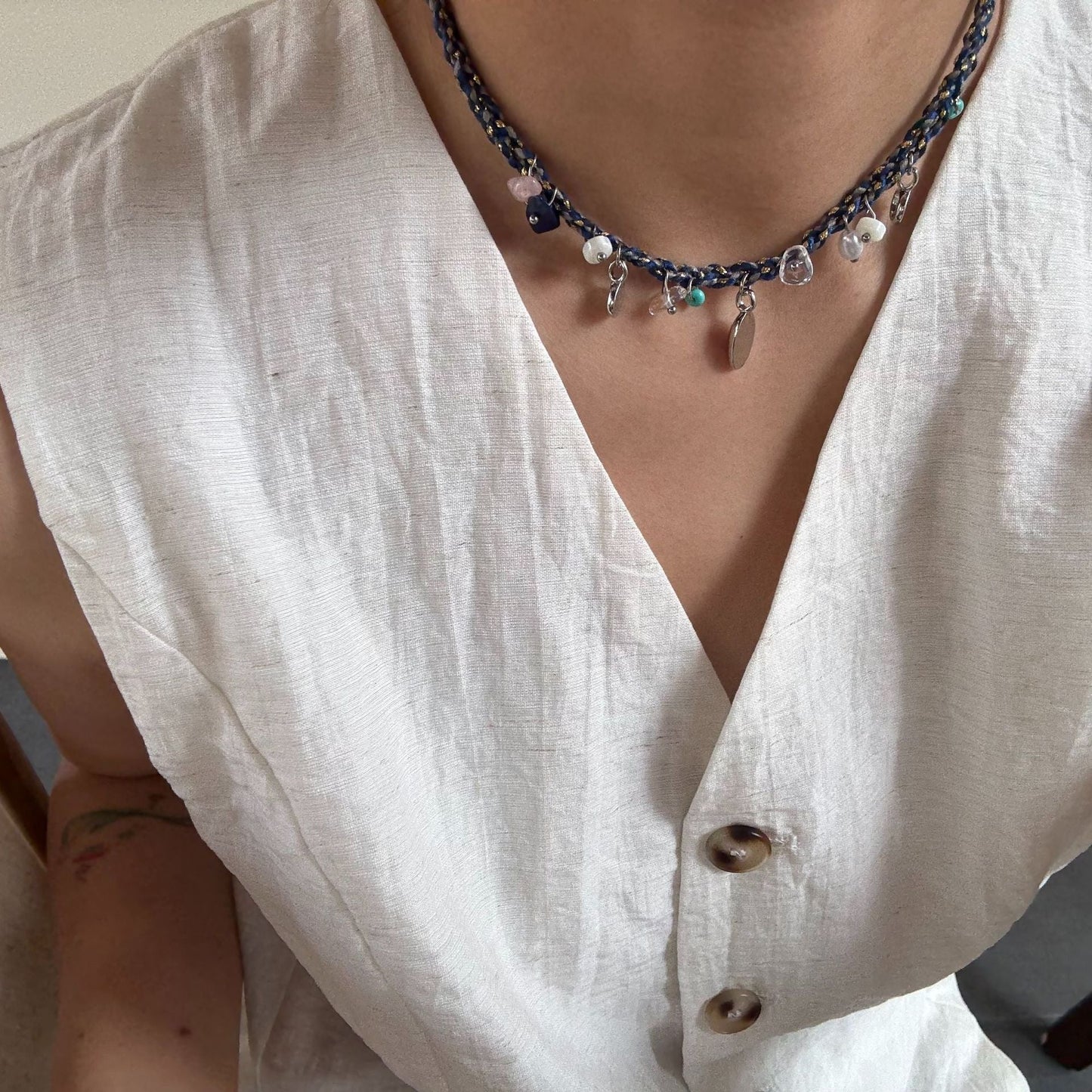 Handmade Shell Conch Braided Cord Necklace