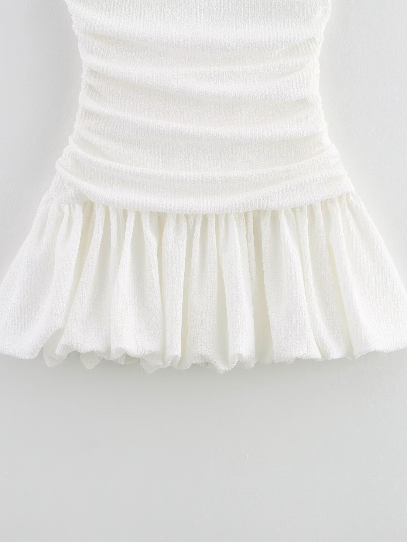Elegant Ruffle Pleated Strap Sleevless Mini Dress