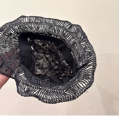 Minimalist Hollow Out Handwoven Straw Bucket Hat