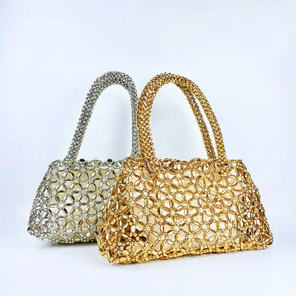 Hollow Out Sparkling Beads Handbags