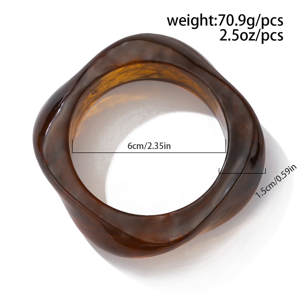 Simple Chunky Translucent Geometric Bangle