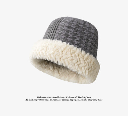 Color Block Plushed Padded Bucket Hat