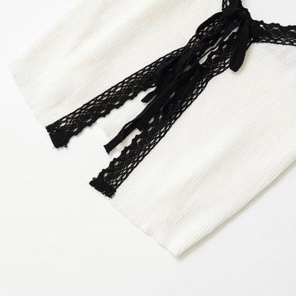 Color Block Lace String Cami Tops