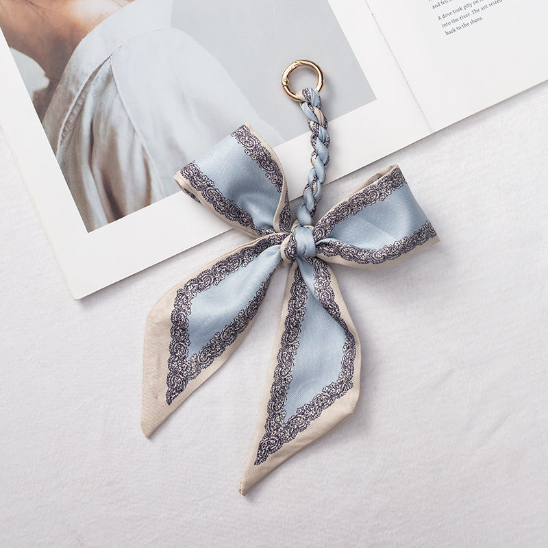 Elegant Satin Scarf Bow Bag Charms