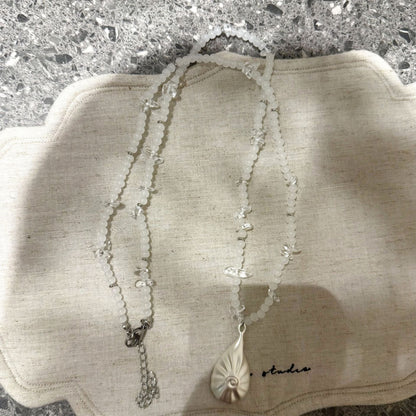 Handmade Shell Conch Braided Cord Necklace