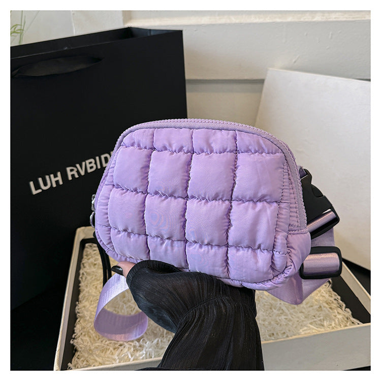 Candy Color Plaid Waist Bag Casual Chest Bag