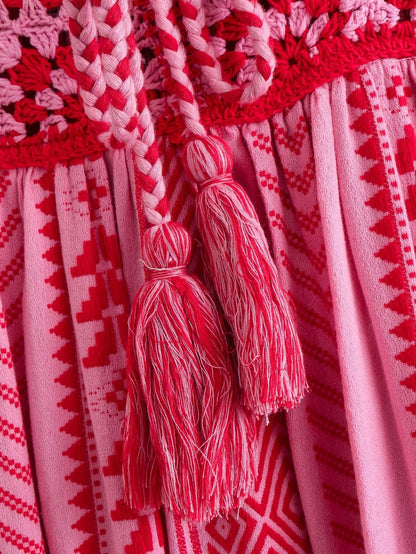 Elegant Printed String Maxi Dress