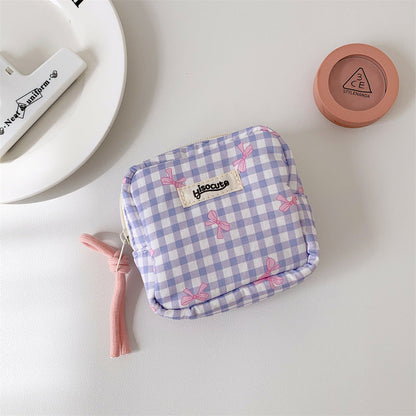 Simple Square Plaid Padded Wallets