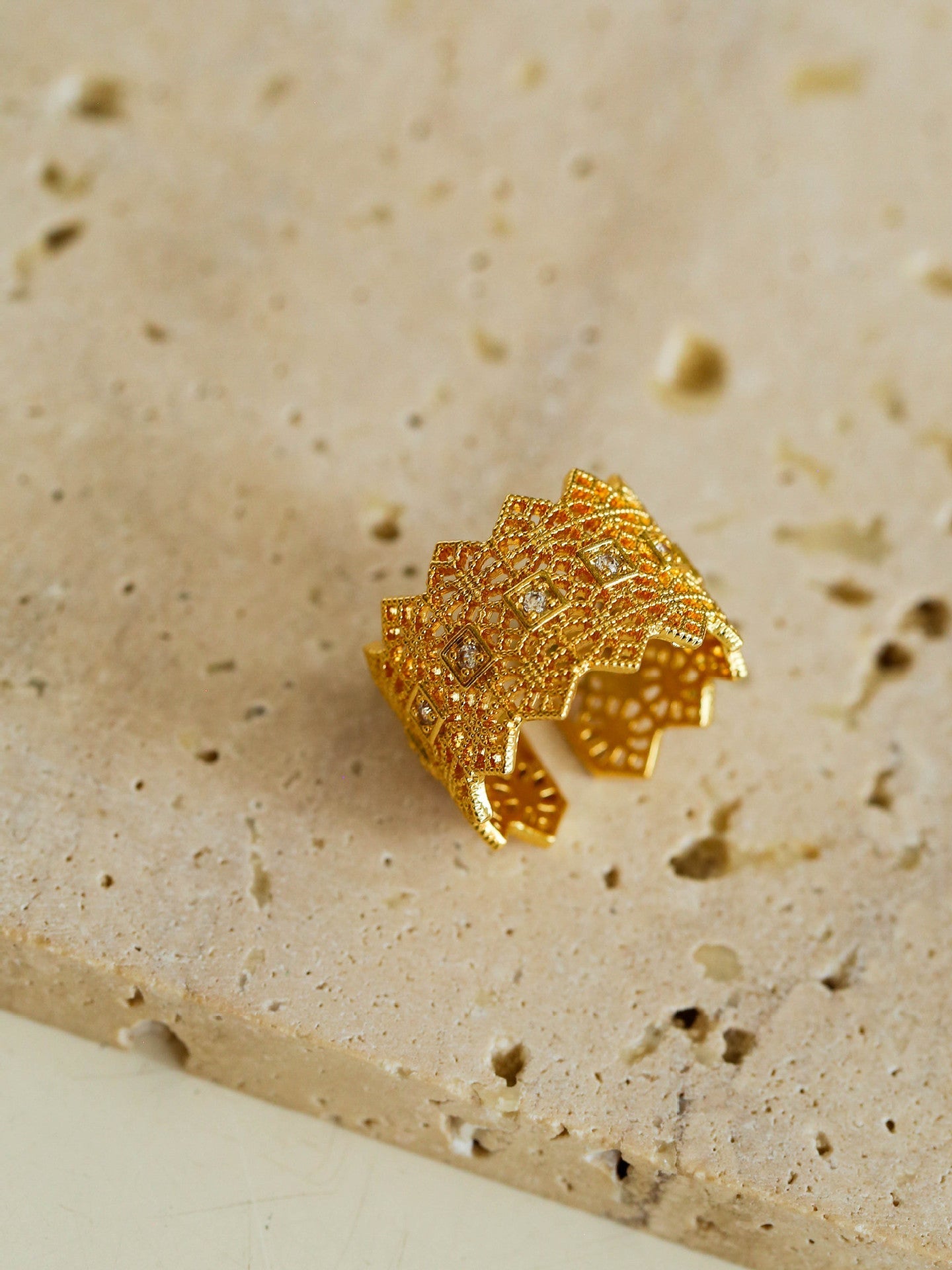 Vintage Lace Hollow Out Open Adjustable Ring