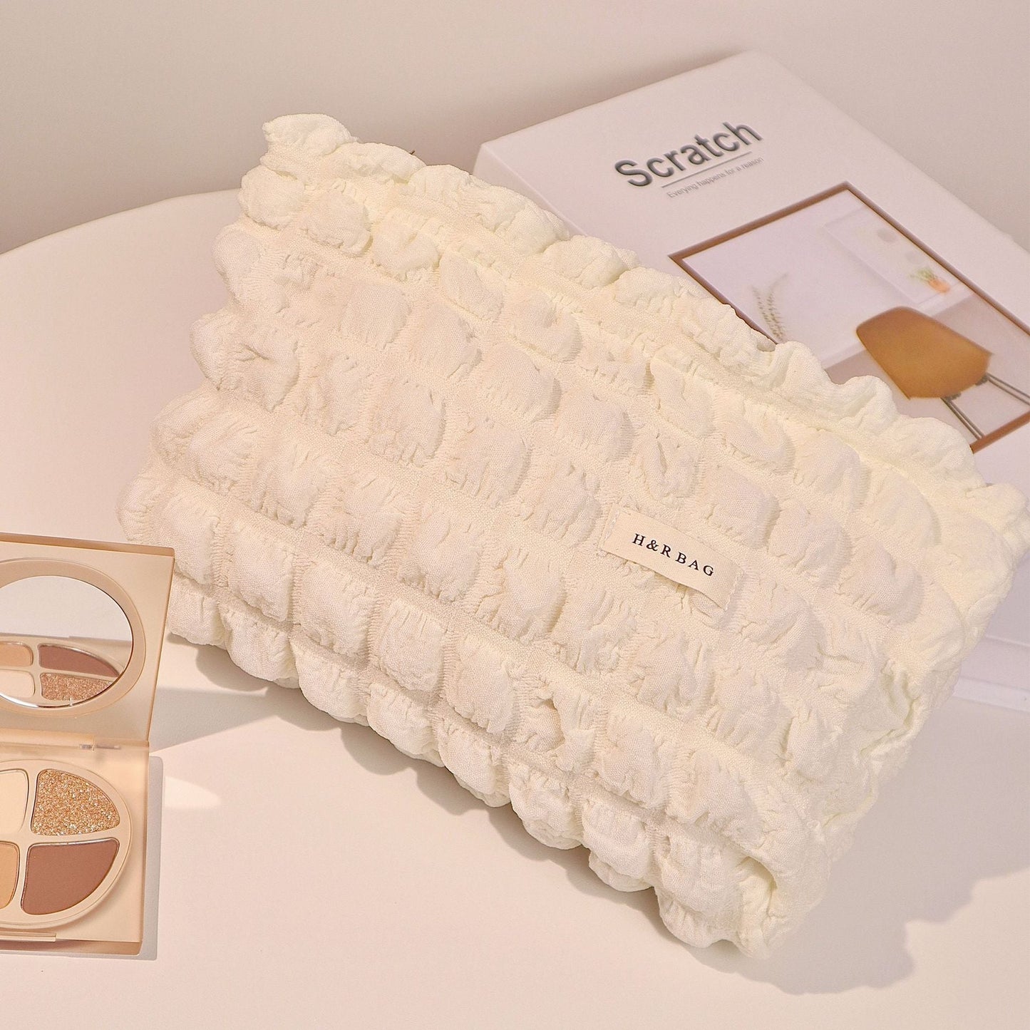 Solid Color Clody Puffer Coametic Bag