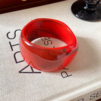Multi-color Wide Irregular Simple Acrylic Bracelets