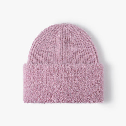 Solid Color Knit Hat High Flap Beanie