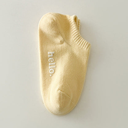 Candy Color Letter Simple Low Ankle Socks