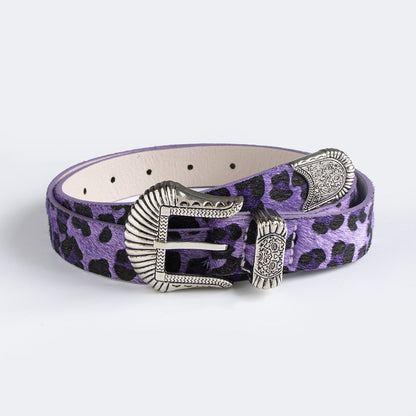 Leopard Print Vintage Punk Leather Belt