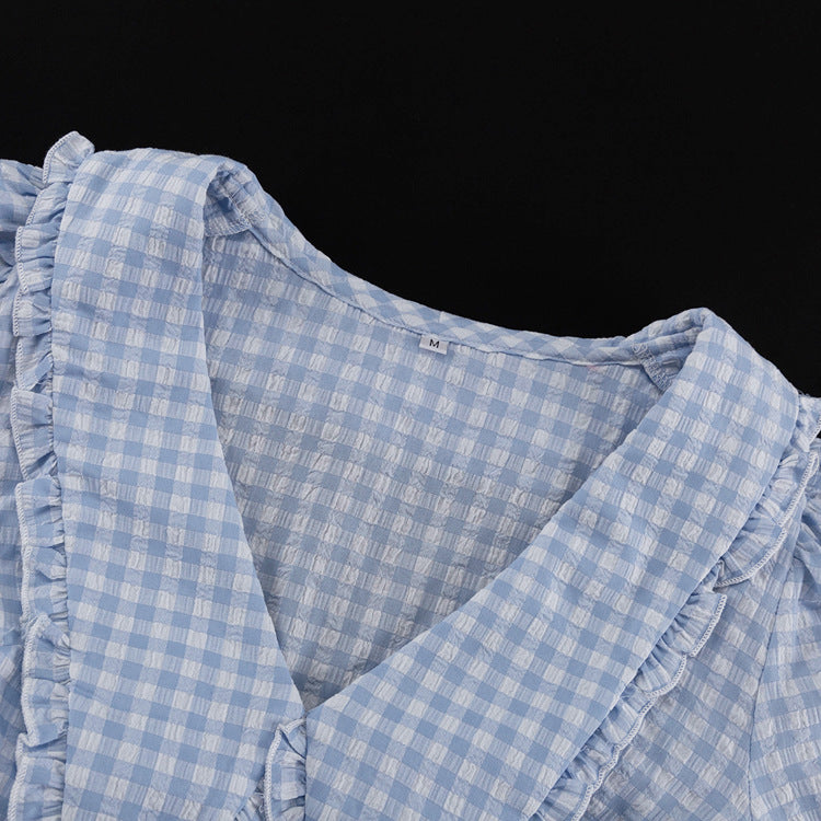 Elegant Plaid Long Sleeve A-Line Dress