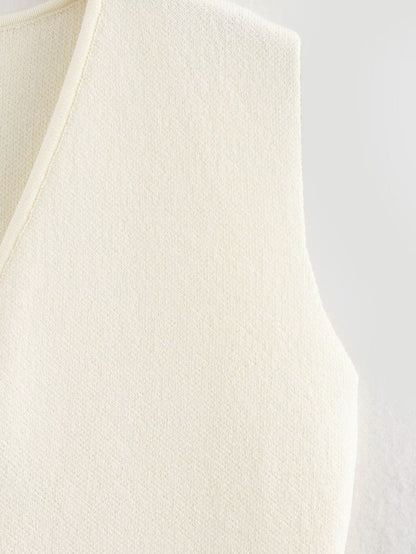 Casual Solid Color Button Down Knit Vest