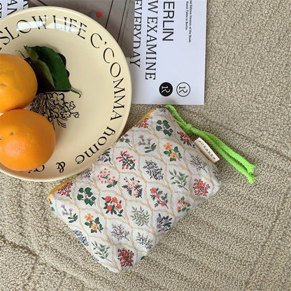 Simple Flower Print Mini Make Up Bag