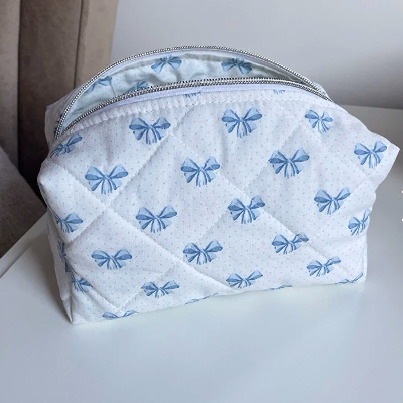 Sweet Butterfly Print Puffer Make Up Bag