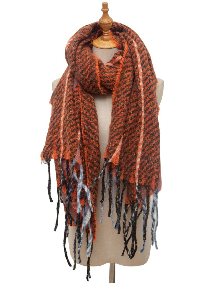 Striped Contrast Color Scarves