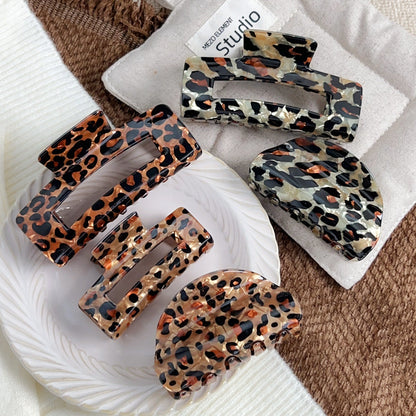 Vintage Leopard Large Square Hair Claws