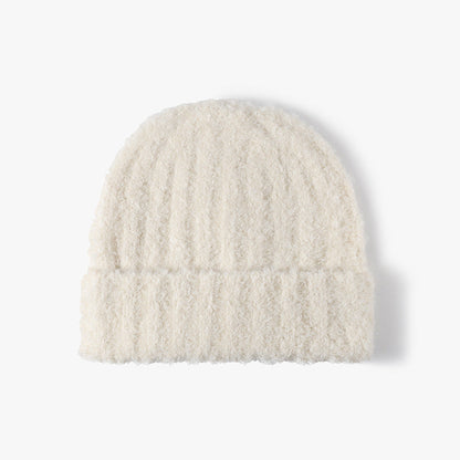 Solid Color Knit Hat Padded Beanie