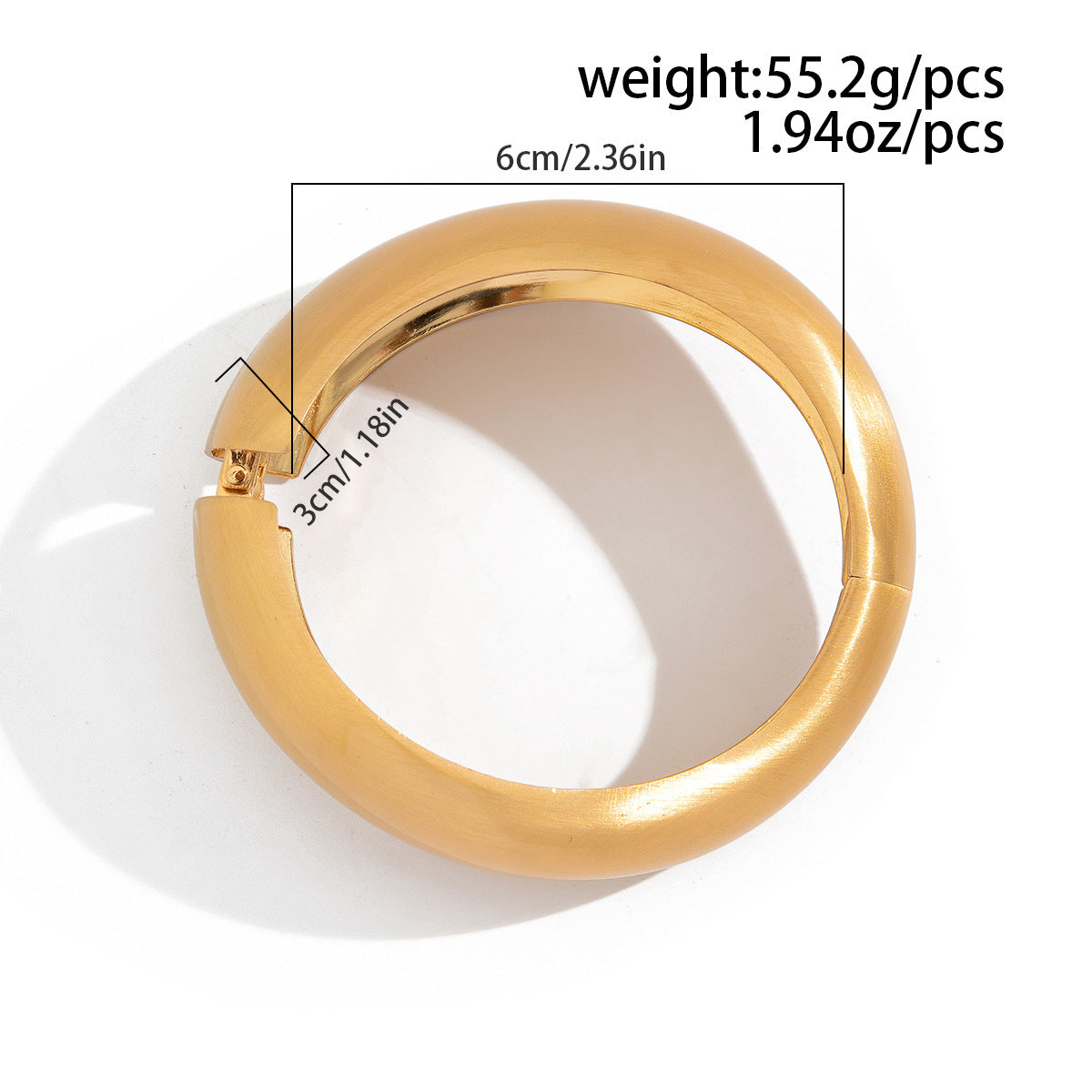 Minimalist Matte Wide Irregular Bangle Bracelet